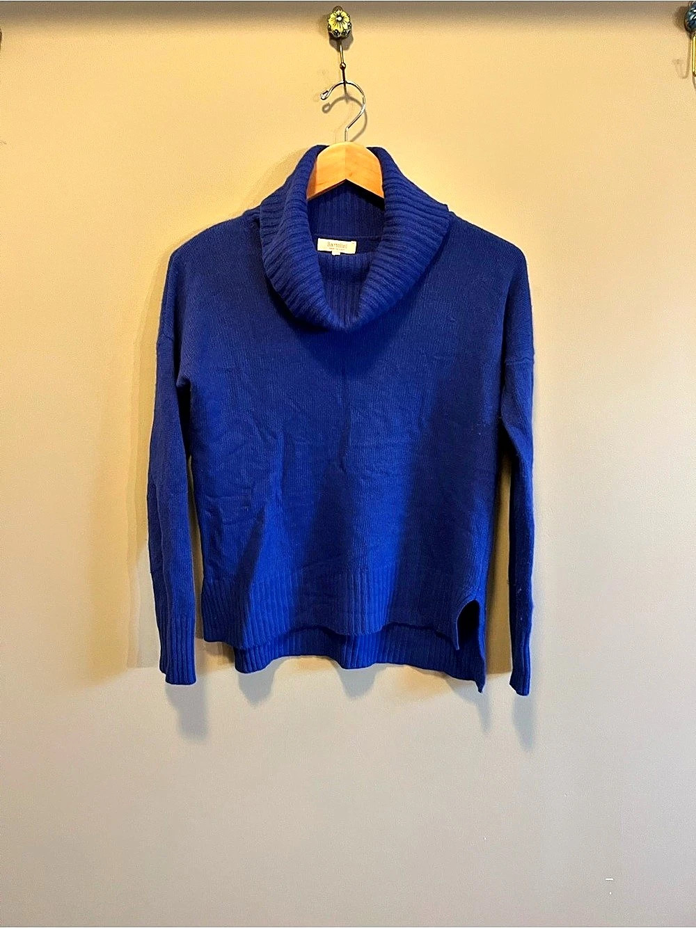 Bartolini Cowl Neck Sweater in Blue Size Small Like New